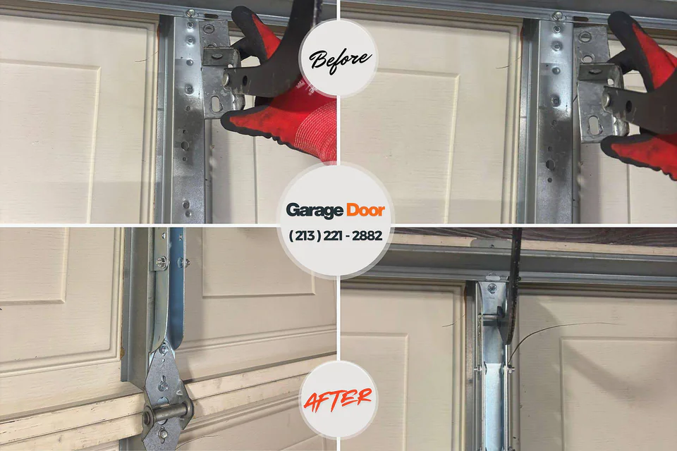 Before and after: garage door repair Whitmire, SC